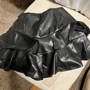 Black Pleather Skort